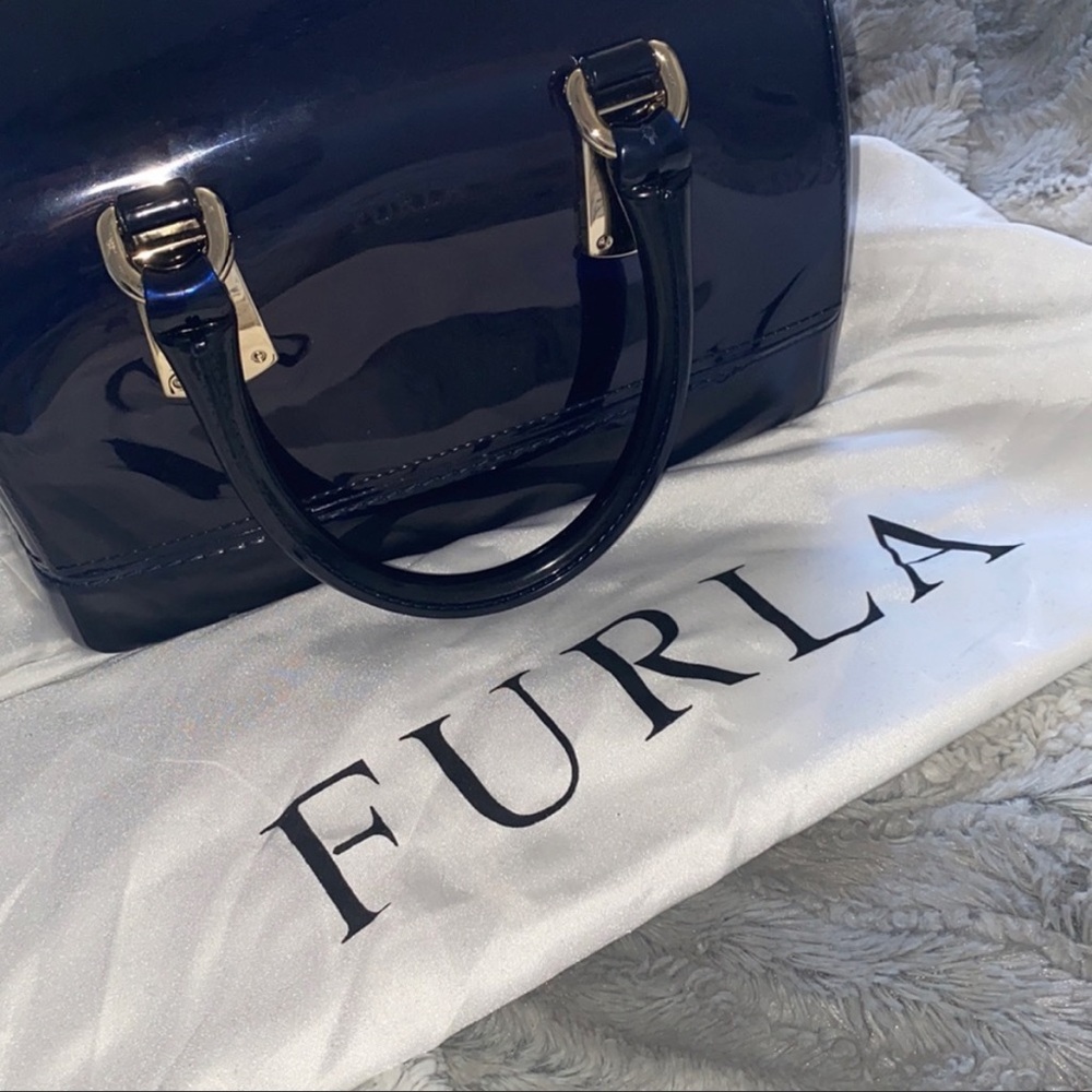 Navy Furla Candy bag